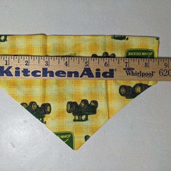 NEW- Homemade John Deere Tractors Dog Bandana (8" x 6") Size S-M - Picture 3 of 7